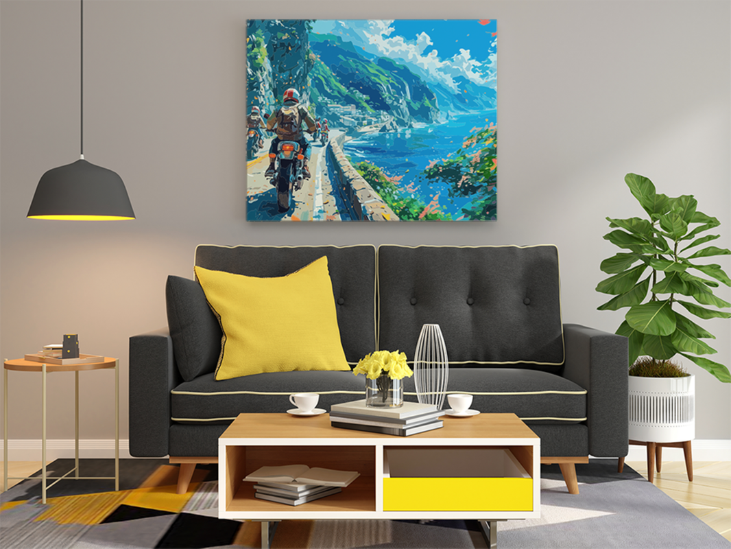 Scenic Motorcycle Adventure Paint by Numbers Kit