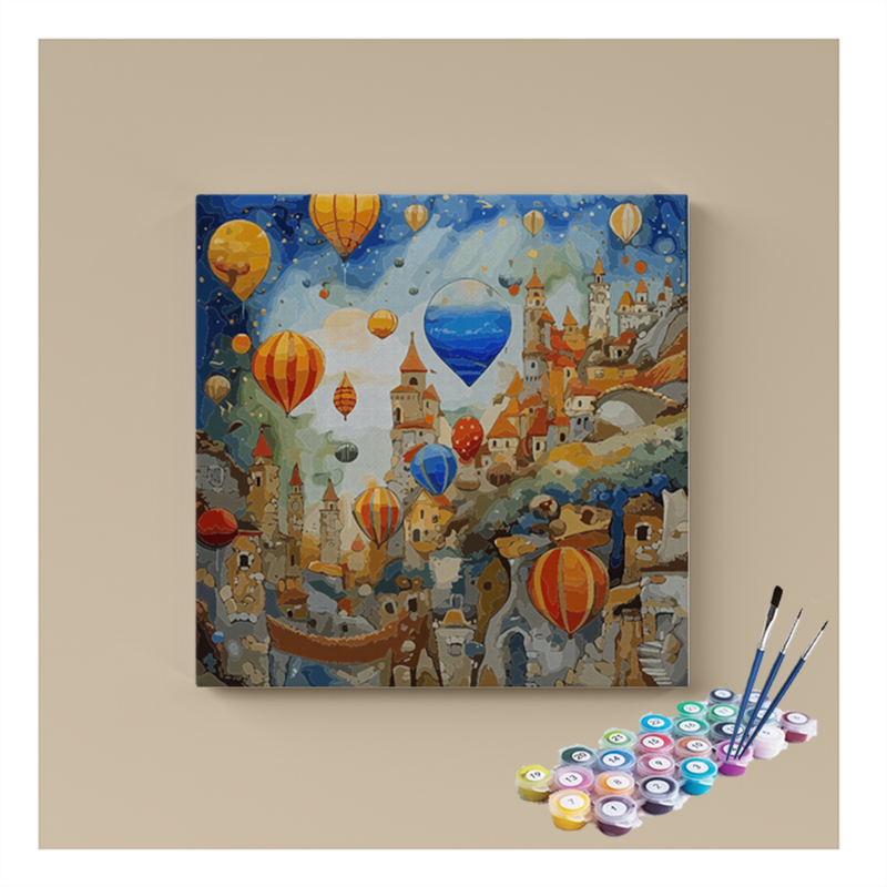 Hot Air Balloon Festival Paint by Numbers Kit