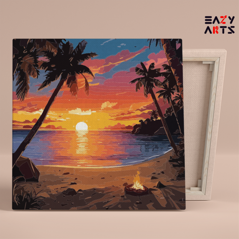 Tropical Sunset Beach Paint by Numbers Kit