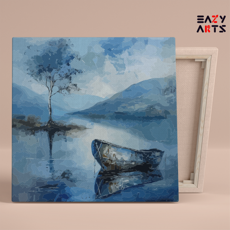 Tranquil Blue Lake & Boat Paint by Numbers Kit
