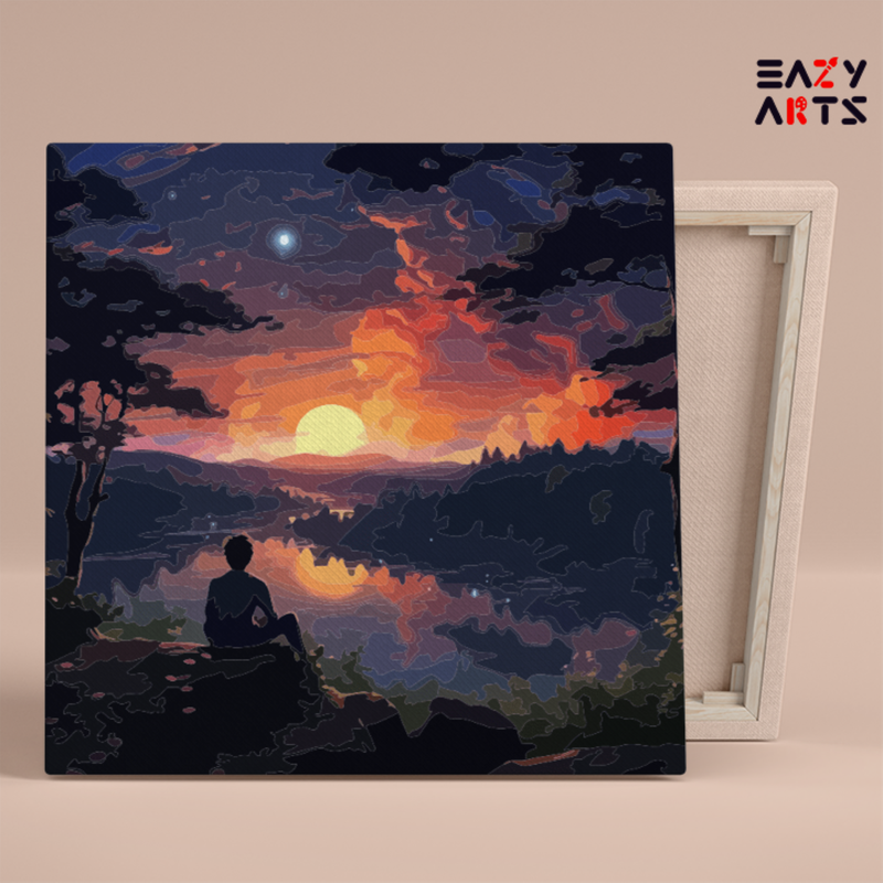 Tranquil Sunset Reflection Paint by Numbers Kit