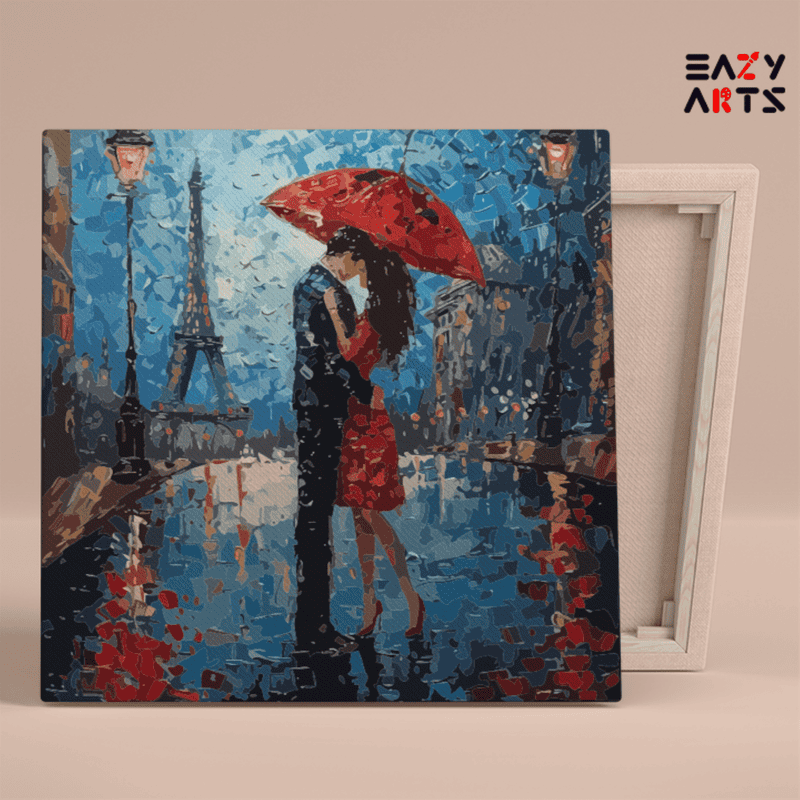 Romantic Parisian Rain Paint by Numbers Kit
