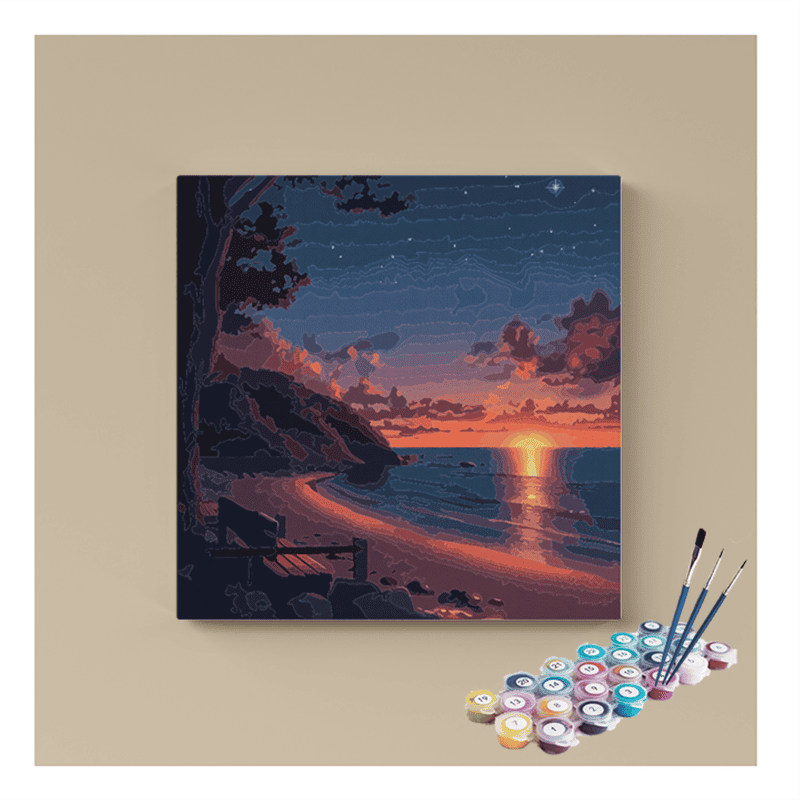 Tranquil Sunset Beach Paint by Numbers Kit