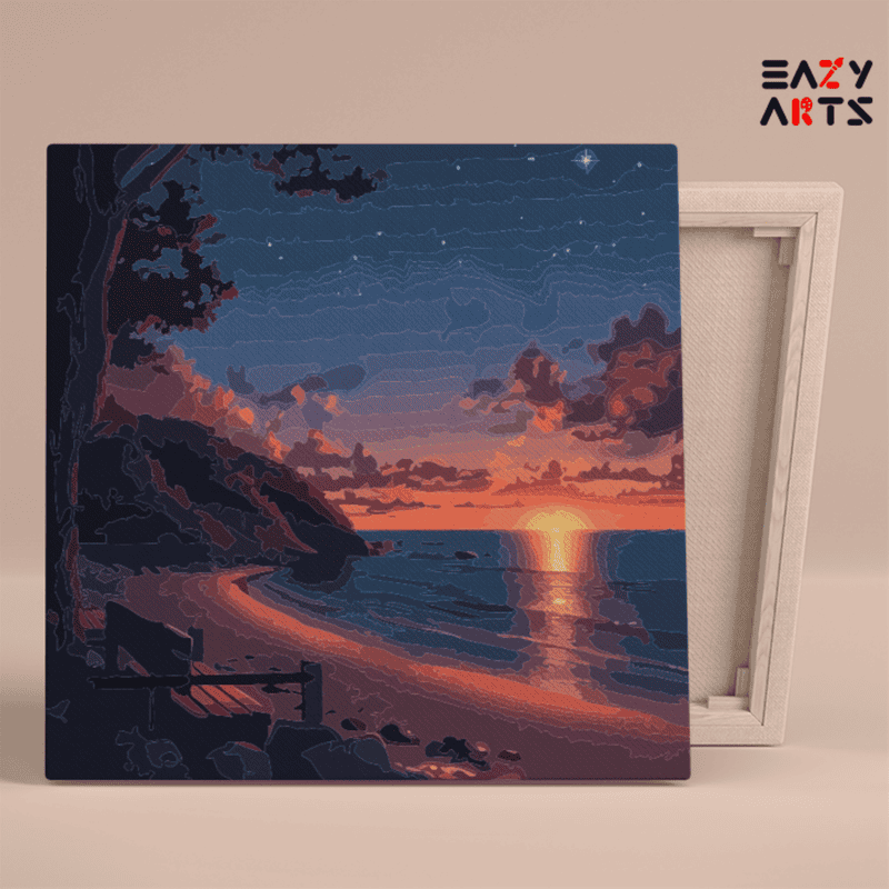 Tranquil Sunset Beach Paint by Numbers Kit