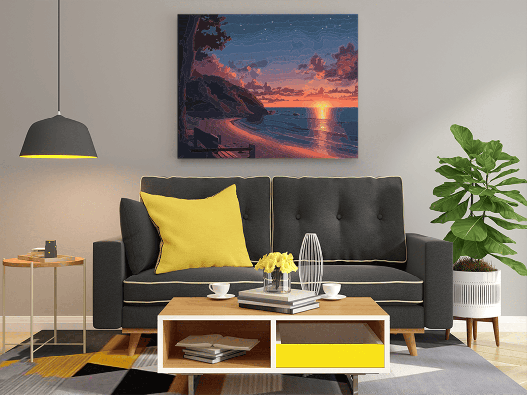 Tranquil Sunset Beach Paint by Numbers Kit