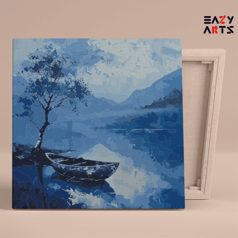 Serene Boat & Blue Lake Paint by Numbers Kit