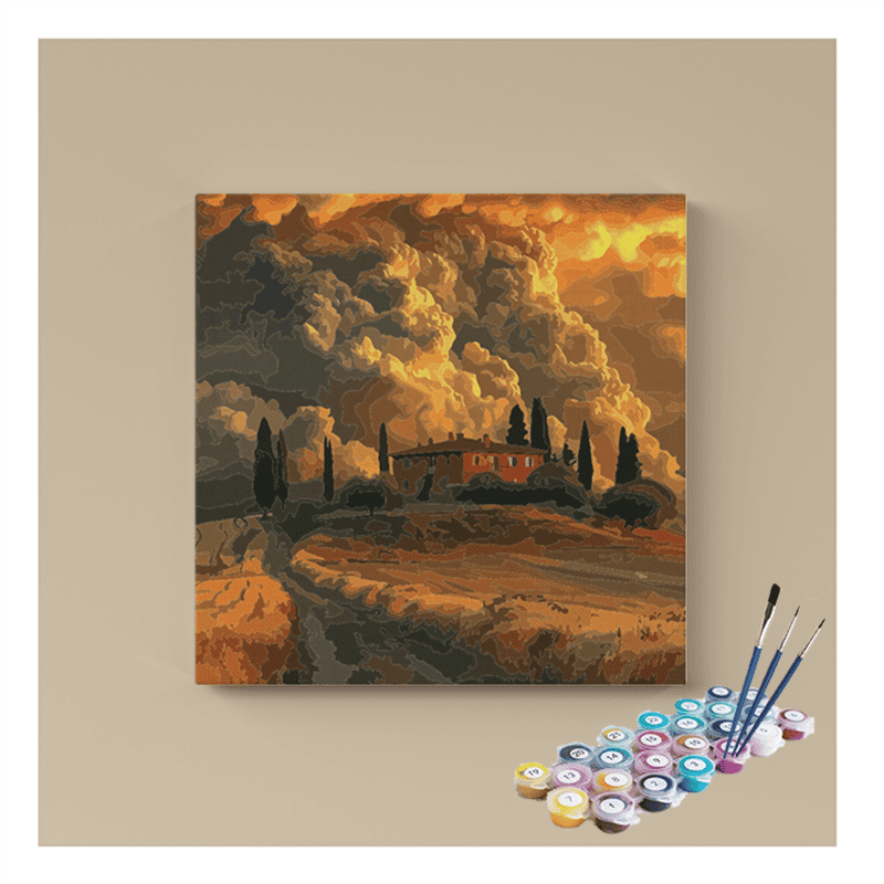 Golden Horizon Villa Paint by Numbers Kit