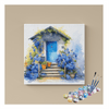Eazy Arts Cottage Garden with Blue Blooms Paint by Numbers Kit