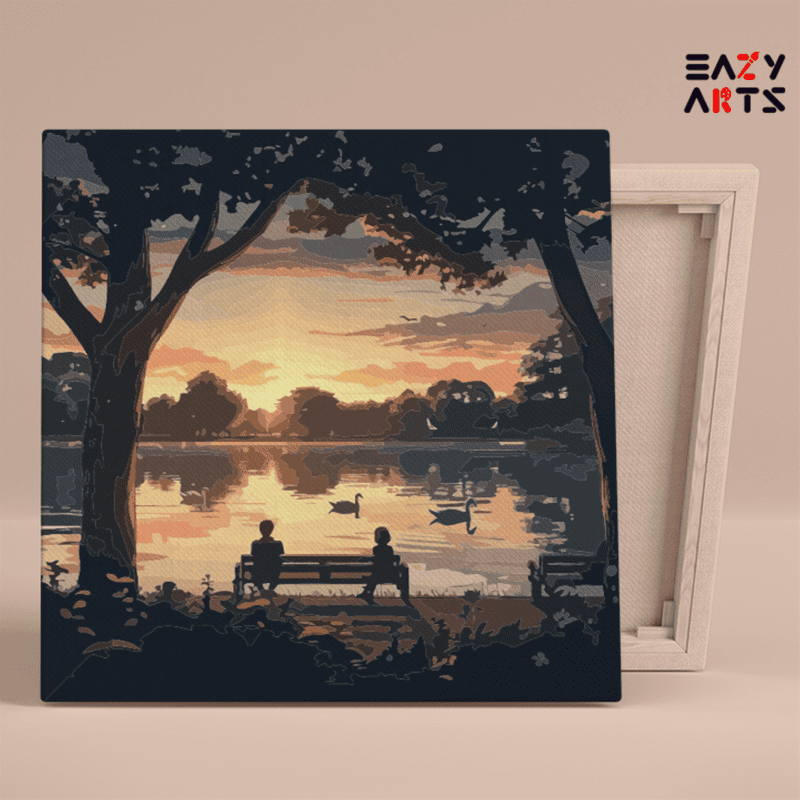 Sunset View Serenity by the Lake Paint by Numbers Kit