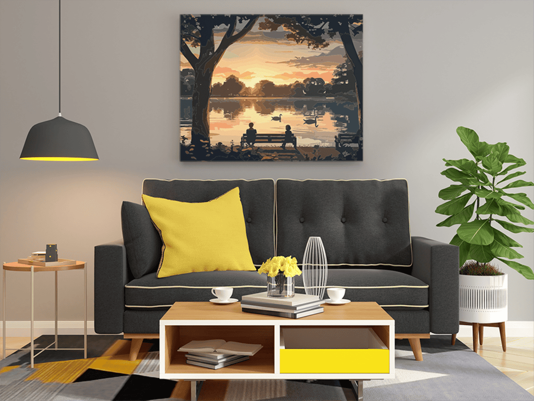 Sunset View Serenity by the Lake Paint by Numbers Kit