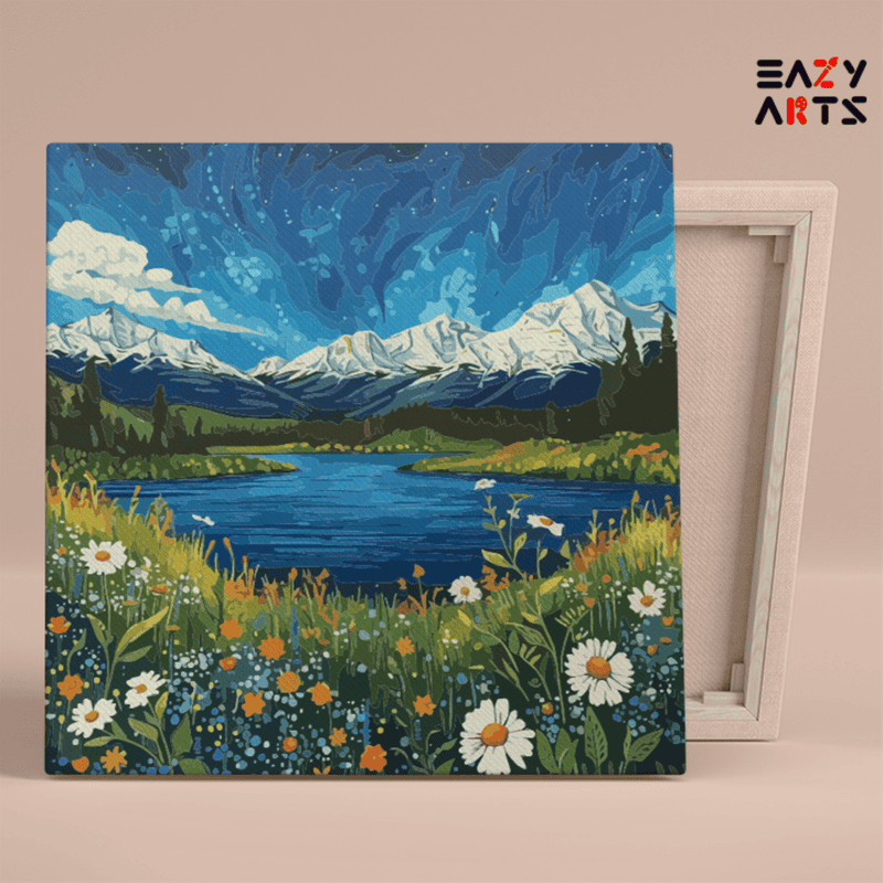 Alpine Meadow Landscape Paint by Numbers Kit