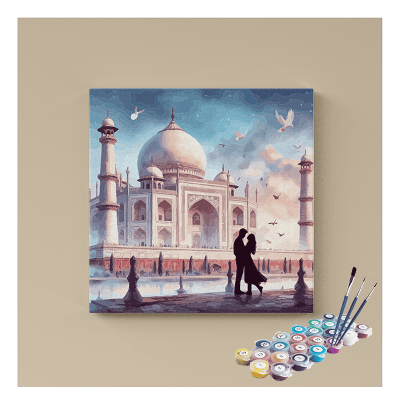 Romantic Taj Mahal Paint by Numbers Kit