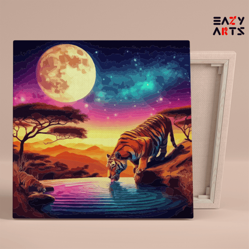 Majestic Moonlit Tiger Paint by Numbers Kit
