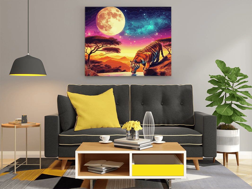 Majestic Moonlit Tiger Paint by Numbers Kit