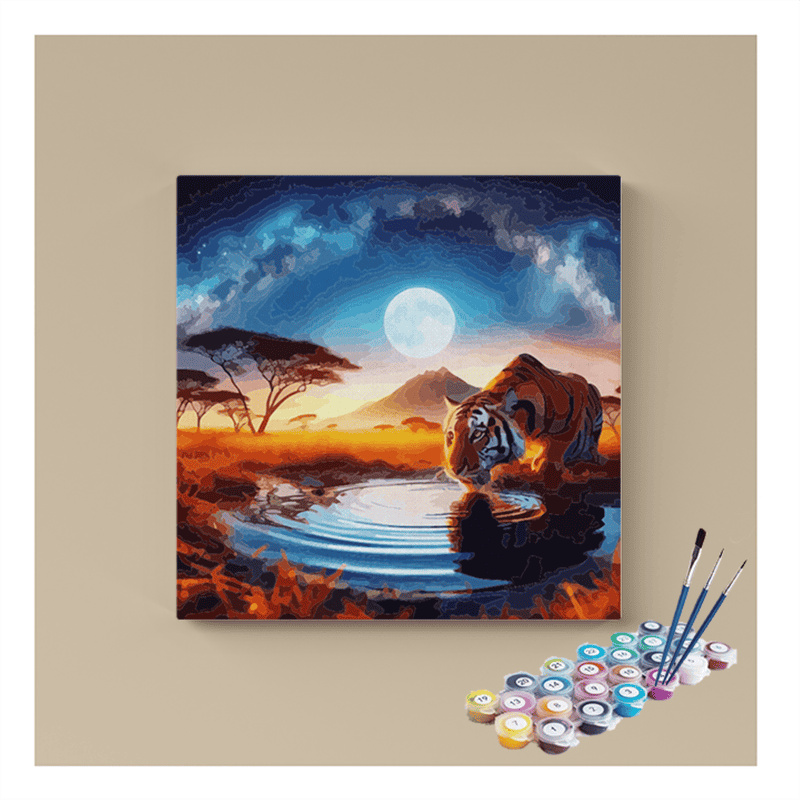 Moonlit Savannah Tiger Paint by Numbers Kit