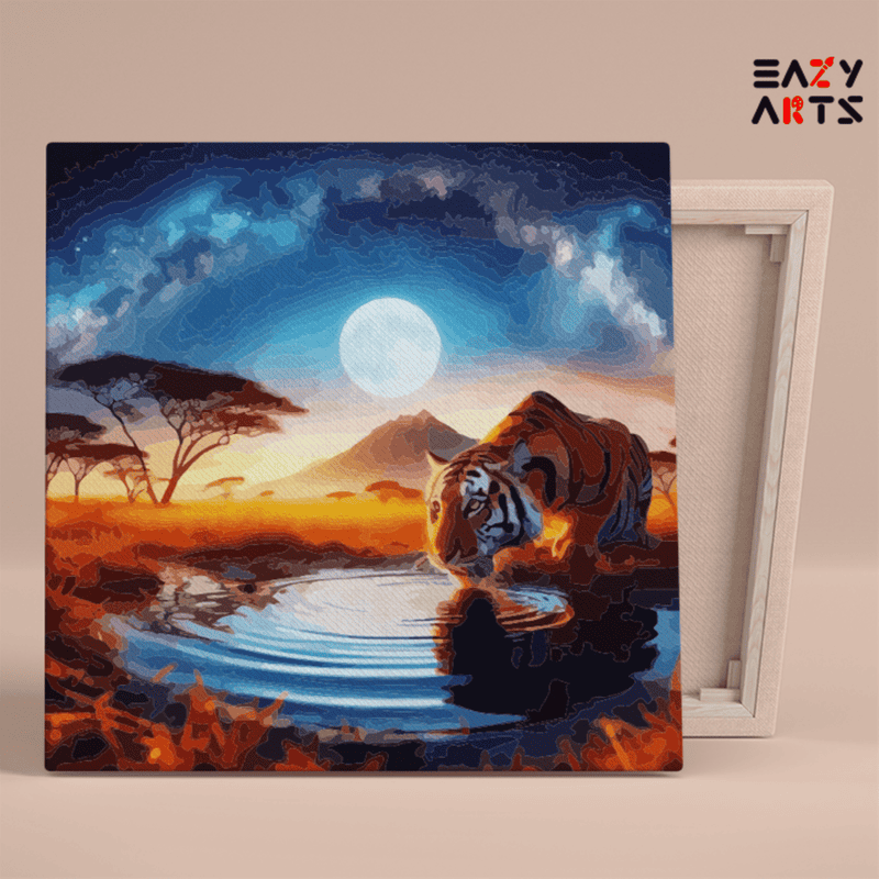 Moonlit Savannah Tiger Paint by Numbers Kit