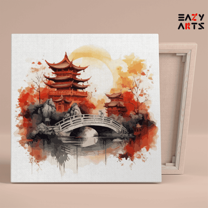 Autumn Tranquility Temple Paint by Numbers Kit