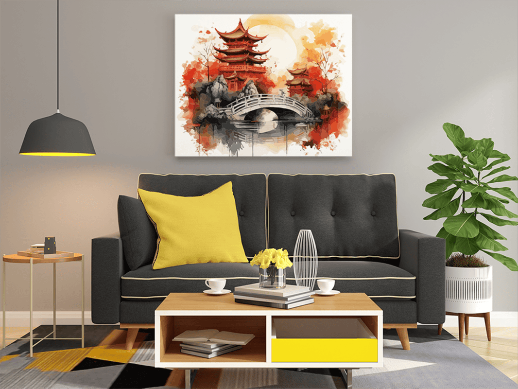 Autumn Tranquility Temple Paint by Numbers Kit