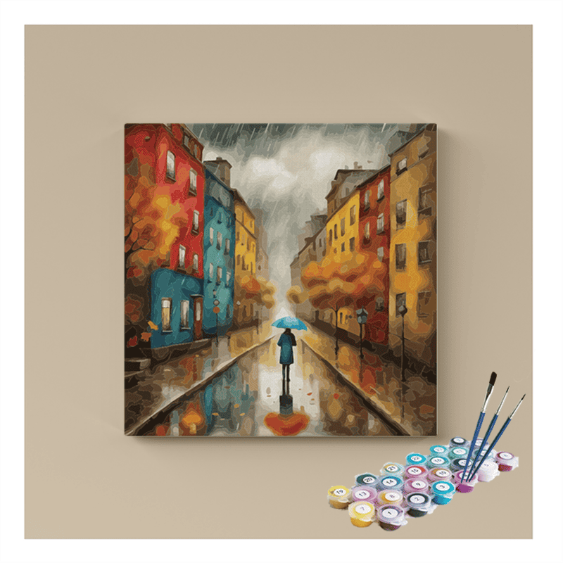 Rainy Day Walk Paint by Numbers Kit