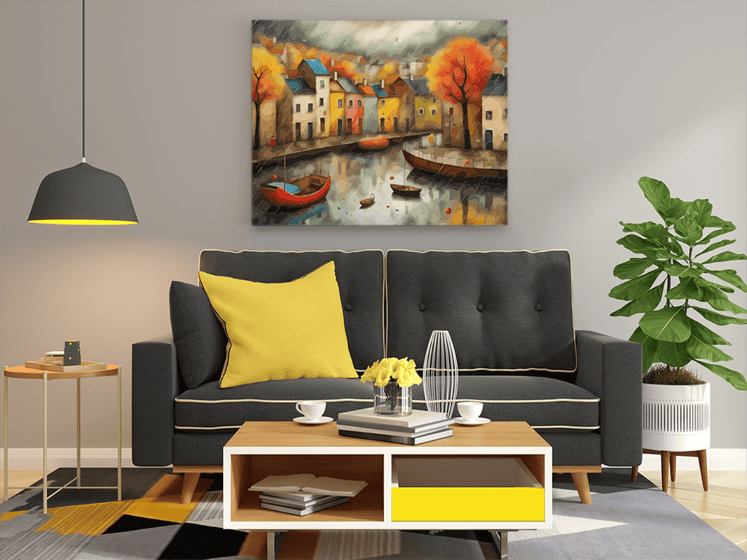 Autumn Harbor Paint by Numbers Kit
