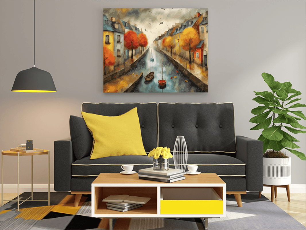 Autumn Canal Serenity Paint by Numbers Kit