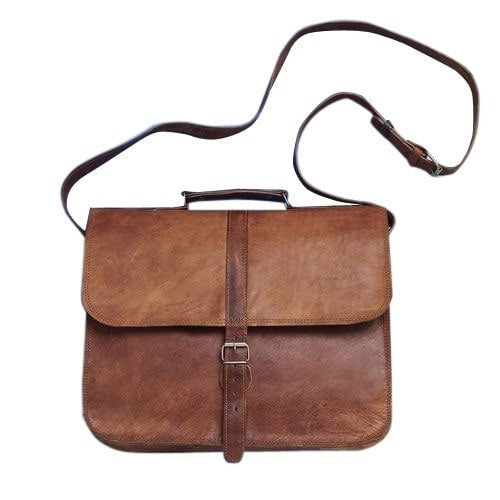 Craftshades – 10*13″ Expandable Handcrafted Vintage Goat Leather Bag | 100% Genuine Leather
