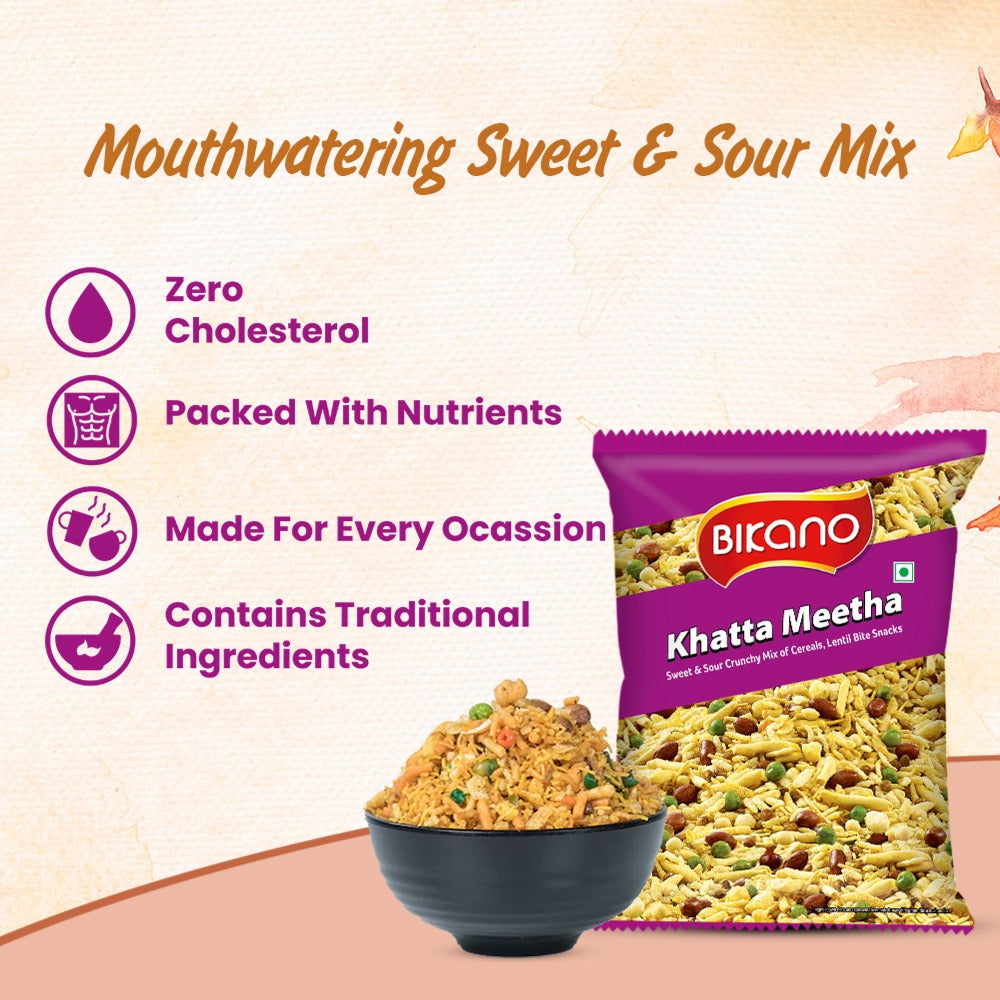 Bikanervala Bikano Khatta Meetha Mixture - 400 gms - Pack of 3