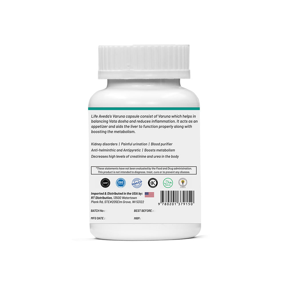 Life Aveda Varuna Capsules - 60 Capsules