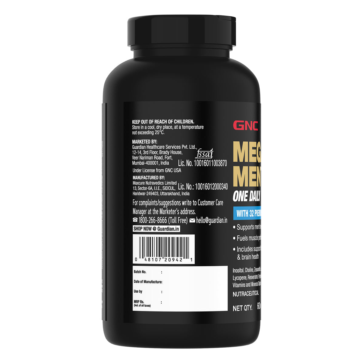 GNC Mega Men One Daily Multivitamin Improves Energy Immunity & Overall Health