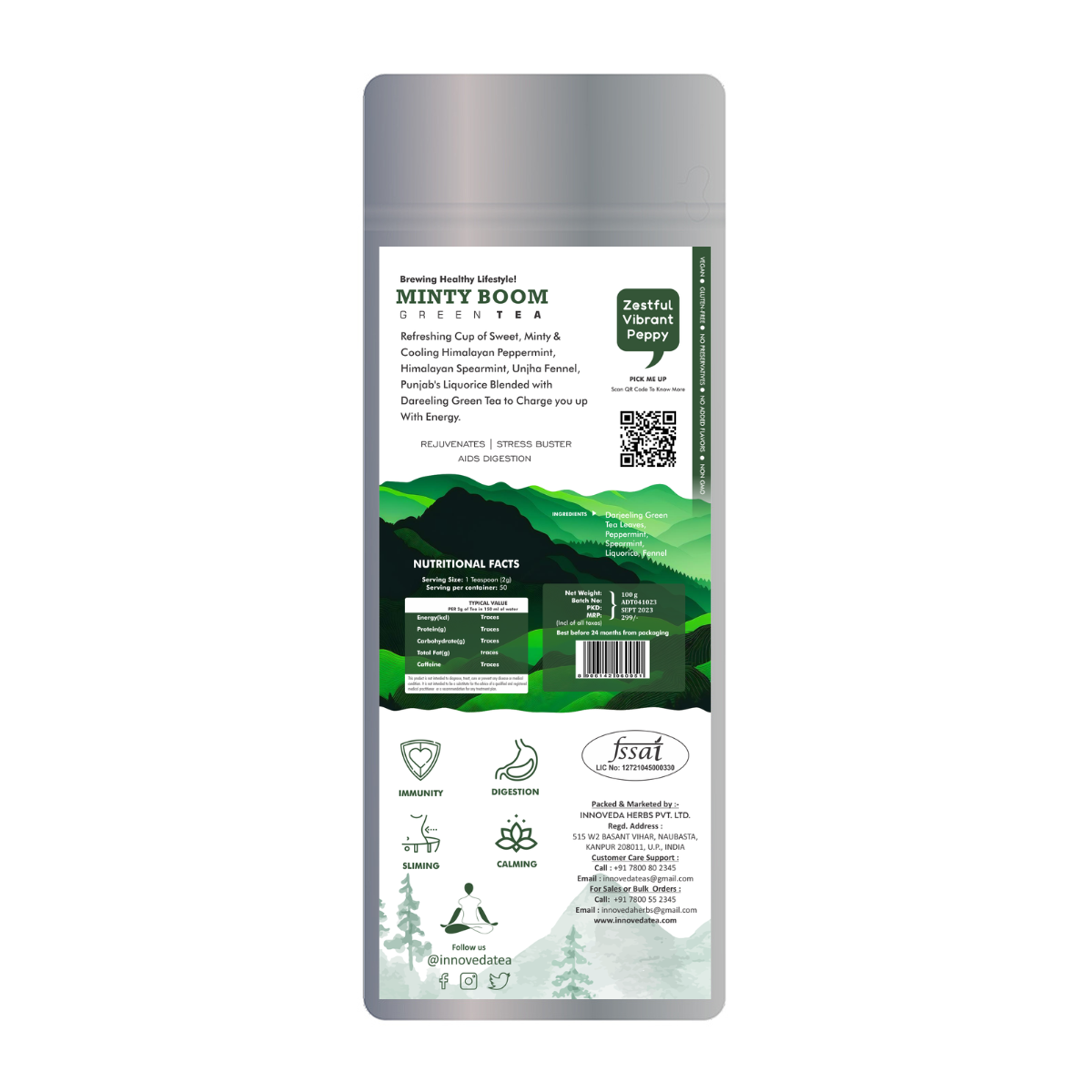 Innoveda Minty Boom Green Tea - 100 gms