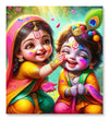 Paint Waint Divine Childhood Radha Krishna in Holi Colors