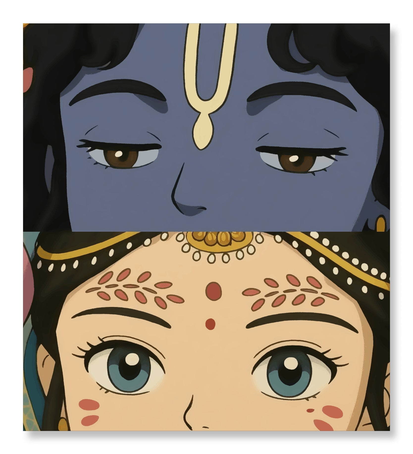 Harmony in Blue and Gold - Ghibli Addition Radha Krishna