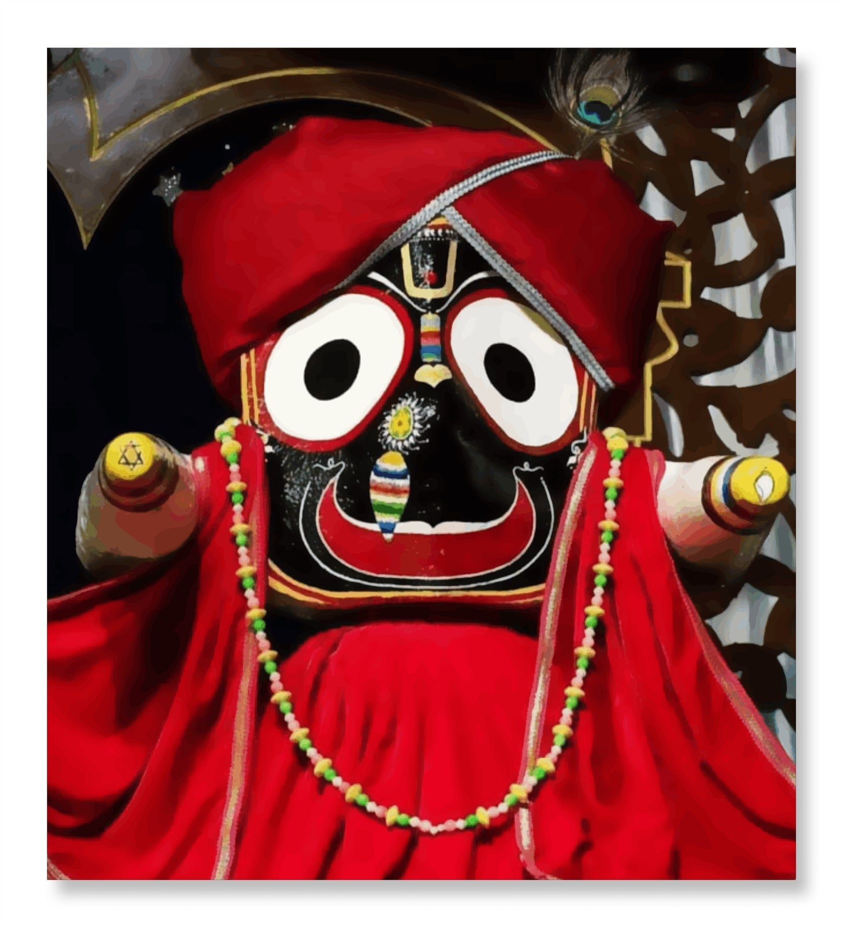 Lord Jagannath in Red Attire - Vishnuji