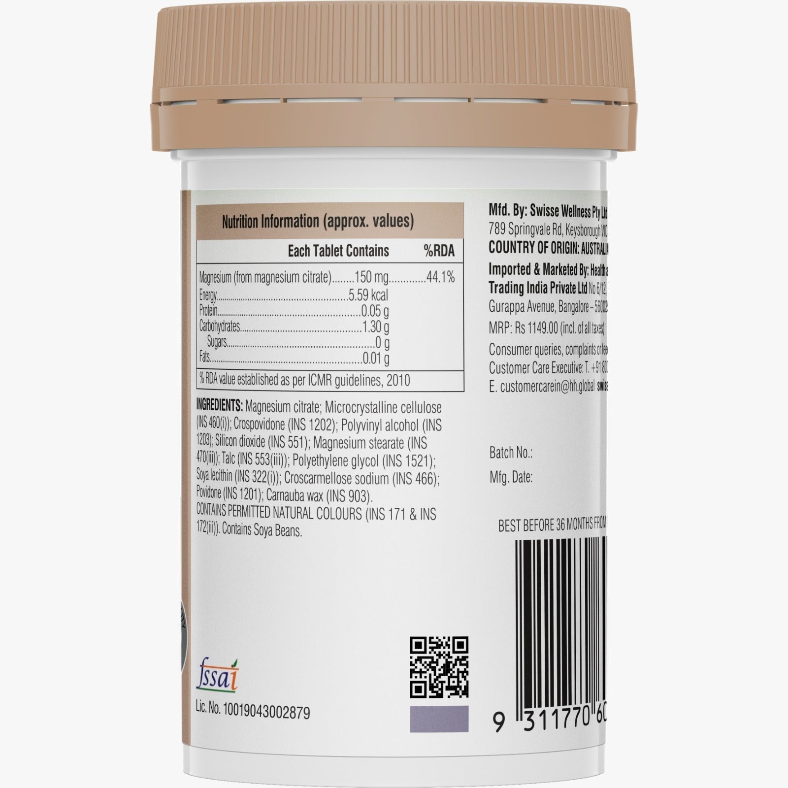 Swisse Magnesium - 60 Tablets