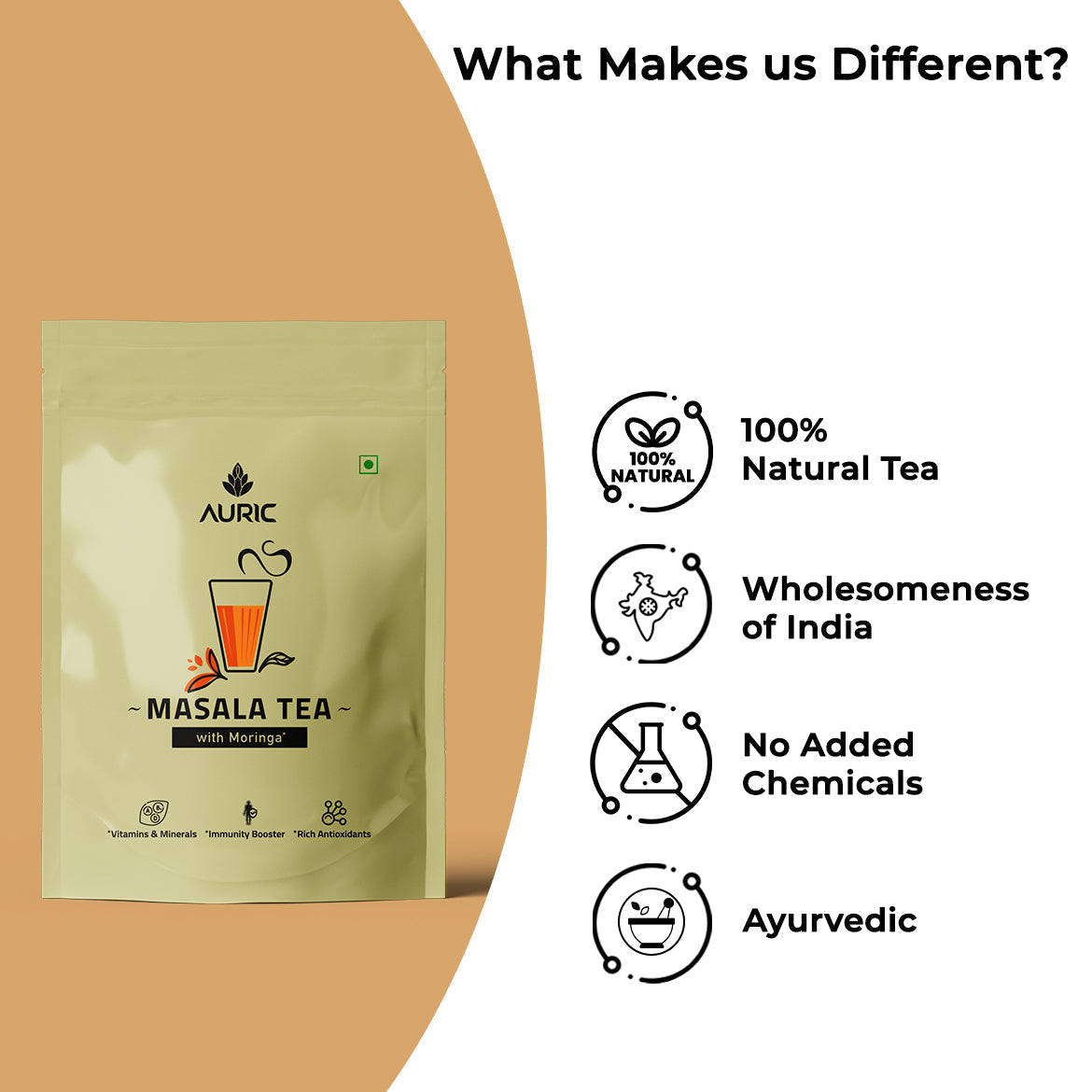 Auric Masala Tea Kadak Masala Chai Powder with Moringa