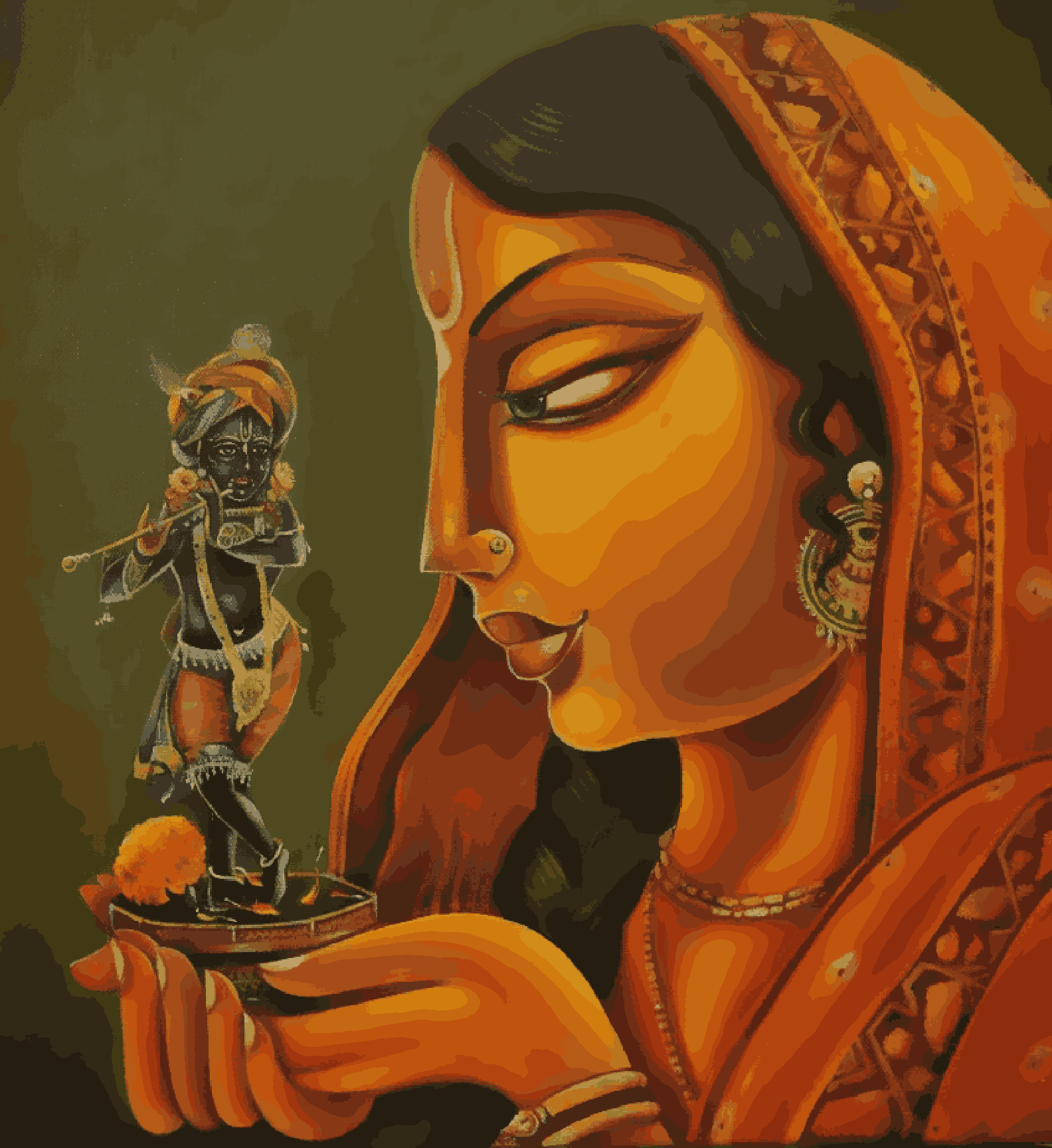 Mirabai Shree Krishna Indian Art