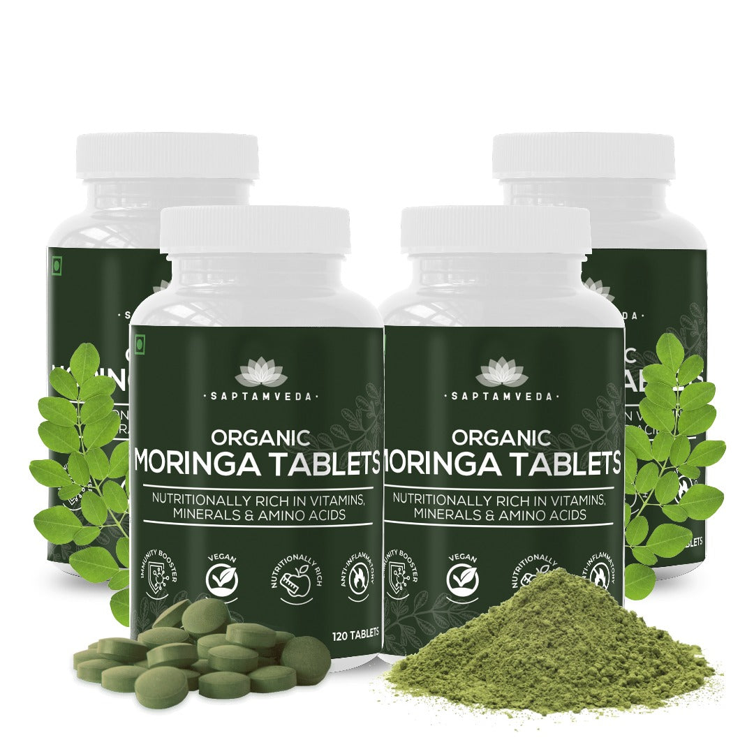 Saptamveda Organic Moringa Tablets - 120 tabs