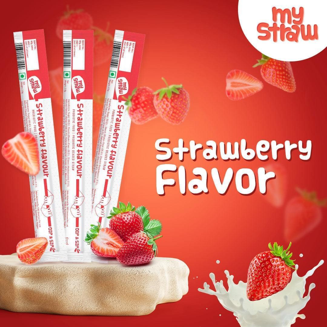 Body first My Straw Probiotic Flavoured Straws with Bacillus Coagulans for Gut Health - 30 Straws