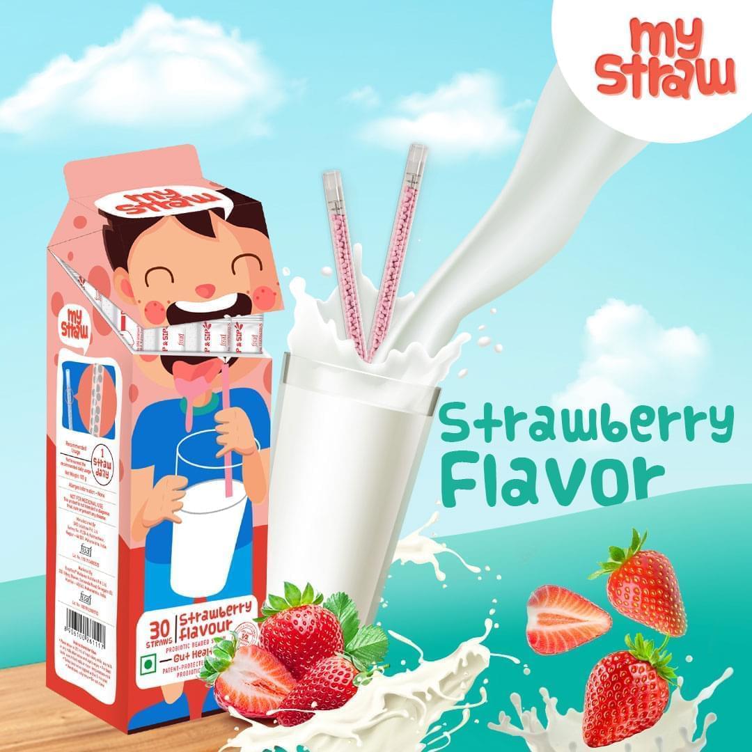 Body first My Straw Probiotic Flavoured Straws with Bacillus Coagulans for Gut Health - 30 Straws