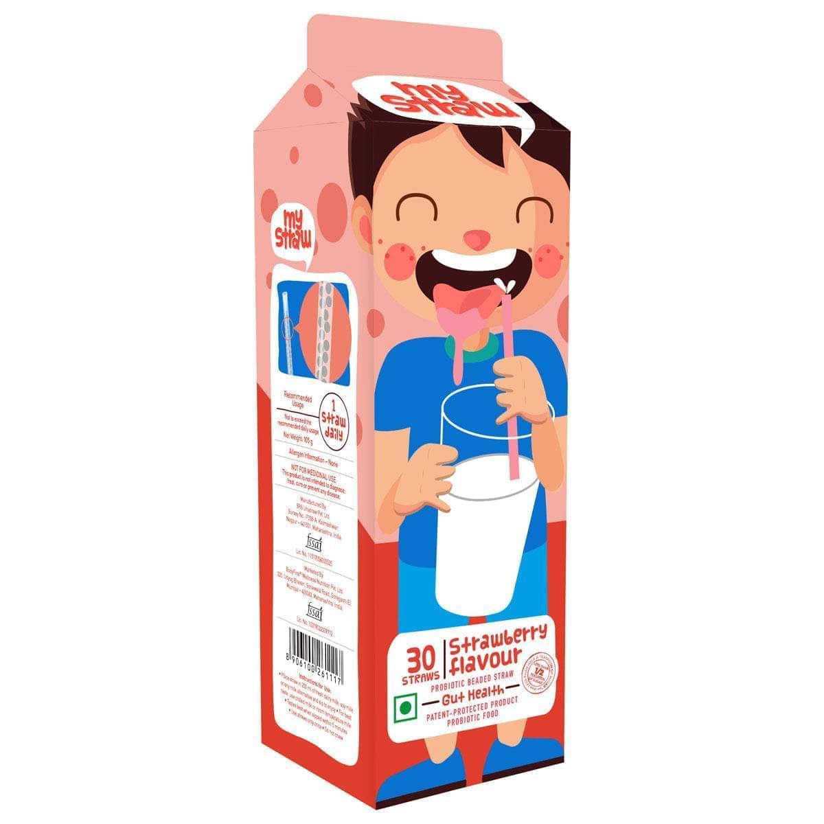 Body first My Straw Probiotic Flavoured Straws with Bacillus Coagulans for Gut Health - 30 Straws