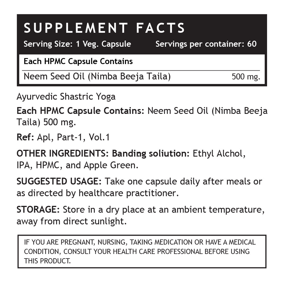INLIFE Neem Seed Oil Supplement - 60 tabs