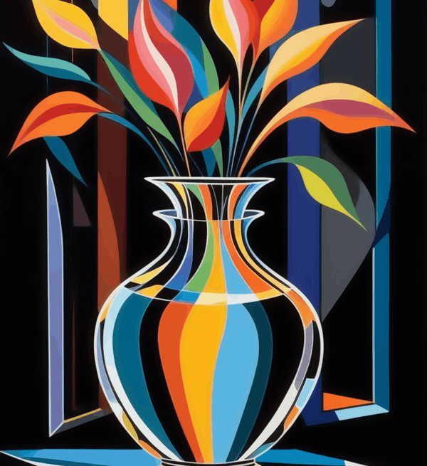 Paint Waint Abstract Flower Vas