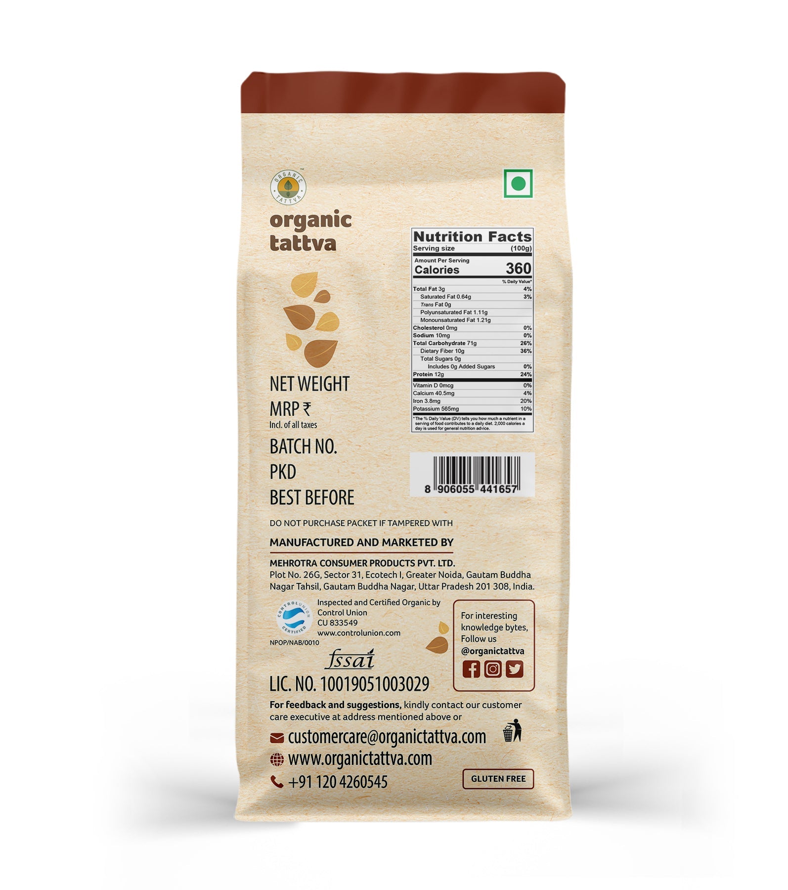 Organic Tattva Buckwheat (Kuttu) Flour - 250 gms