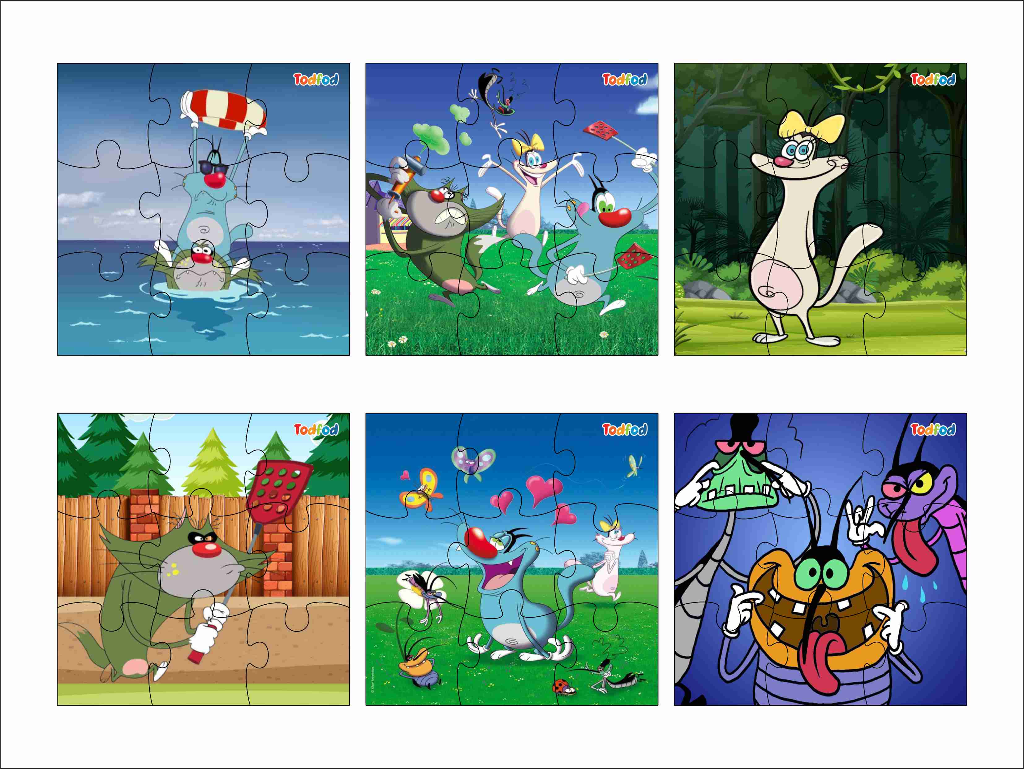 Wooden Jigsaw Puzzle - Oggy and the Cockroaches