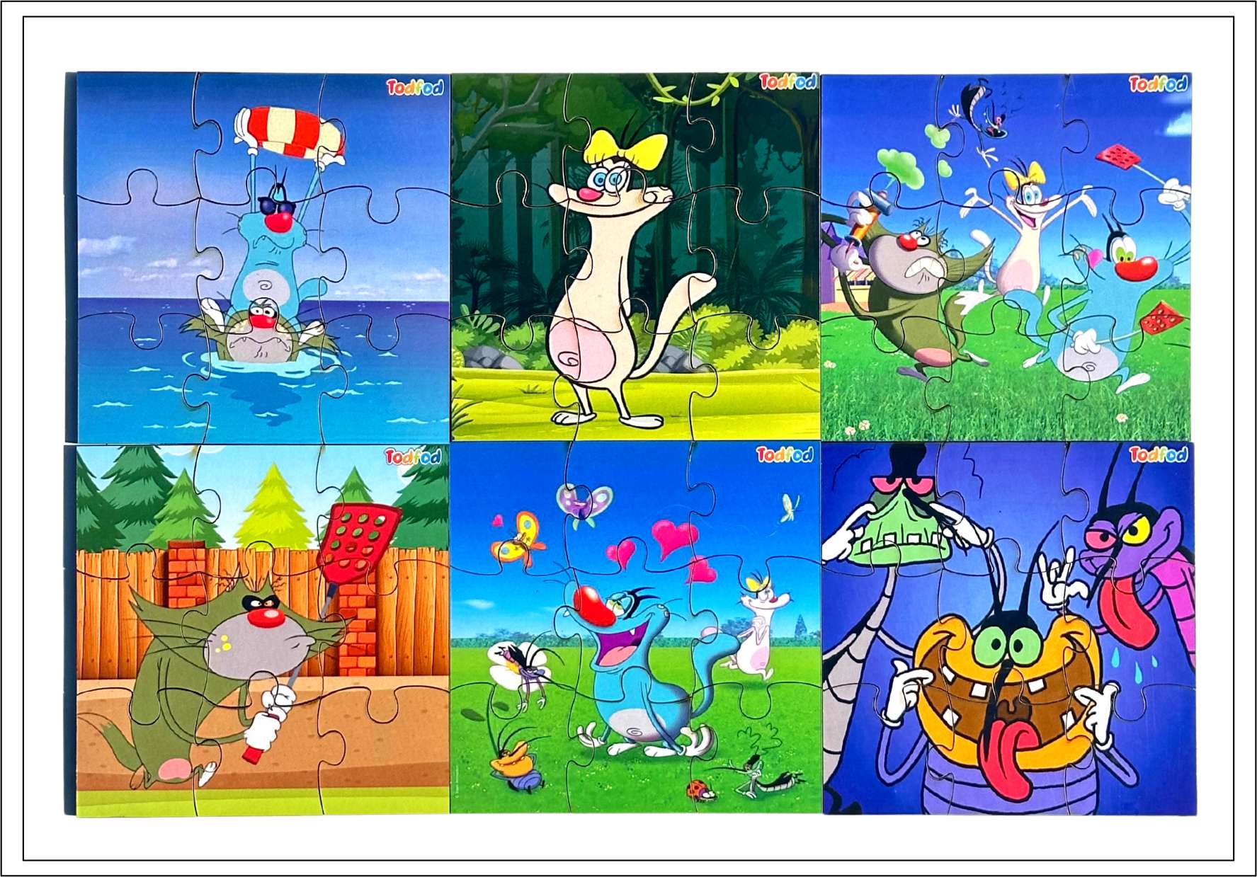 Wooden Jigsaw Puzzle - Oggy and the Cockroaches