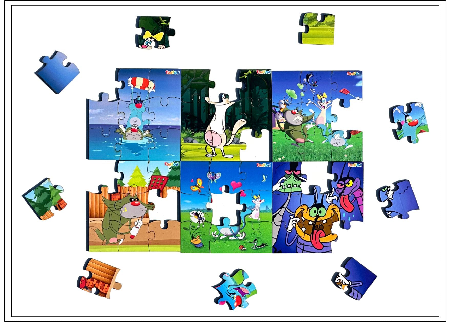 Wooden Jigsaw Puzzle - Oggy and the Cockroaches