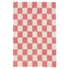 Checkered Pink Area Rug