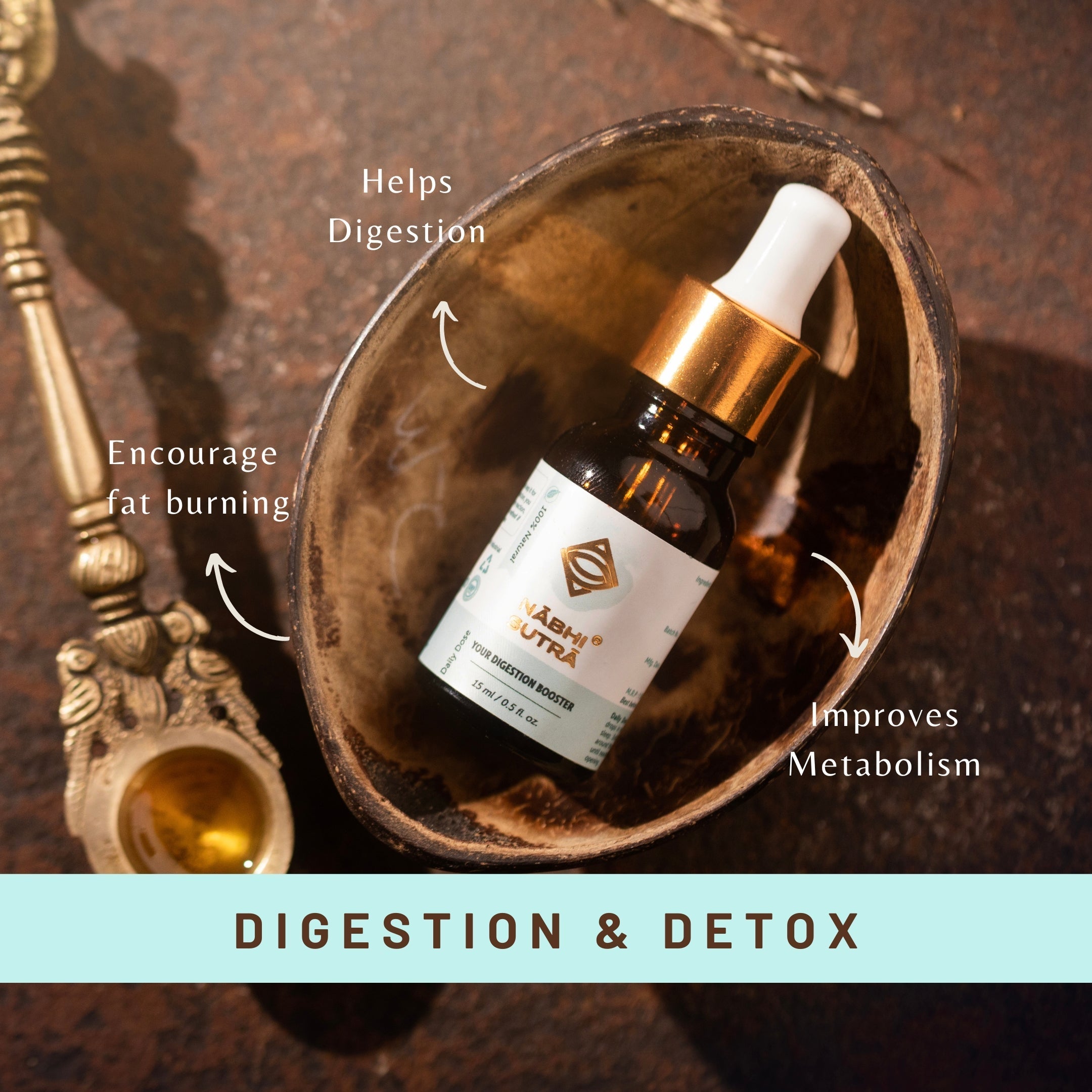 Nabhi Sutra Daily Digestion & Detox - Belly Button Oil - 15 ml