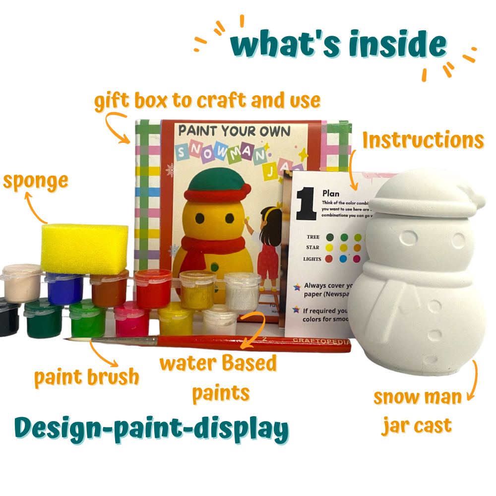 Paint Your Own Planter - Snowman Jar