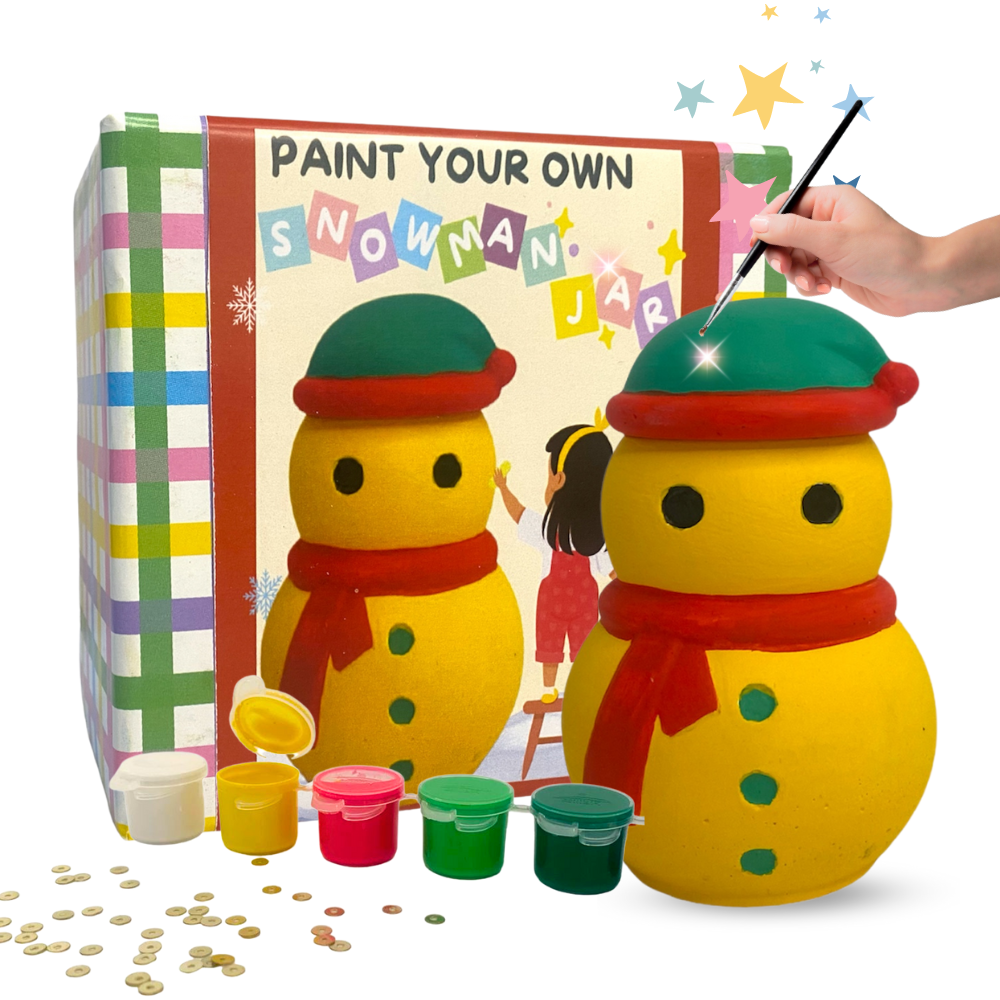 Paint Your Own Planter - Snowman Jar